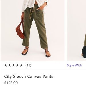 Free People City Slouch Canvas Pants 
